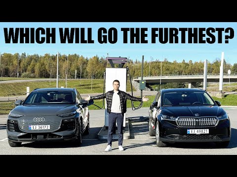 Audi Q6 E-Tron Quattro vs Skoda Enyaq 85x | RANGE TEST @120KPH (75MPH)