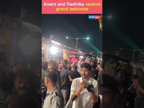 Anant Ambani and Radhika Merchant receive grand welcome in Jamnagar