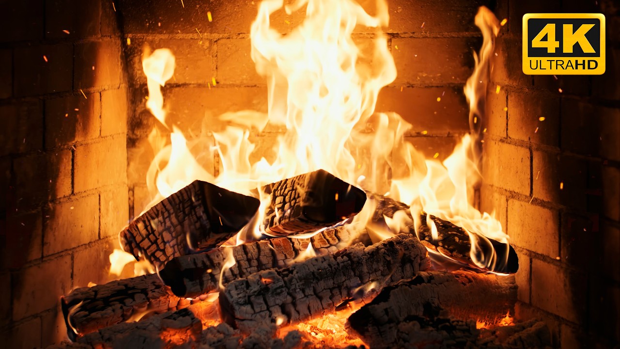🔥 Cozy Nights by the Fireplace with Gentle Crackles and Glowing Embers for Slow Evenings at Home