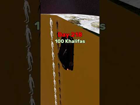 🏢 100 Burj Khalifas on top of each other 💥 #burjkhalifa #earth #viral