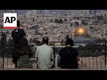 Jerusalem skyline and Al Aqsa complex during Friday prayers amid increasing regional tensions