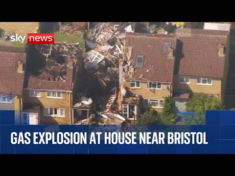 House destroyed after explosion with three people in hospital