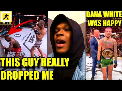 Israel Adesanya's 1st reactions to getting dropped by Sean Strickland in RD 1,Dana was happy:Aljo