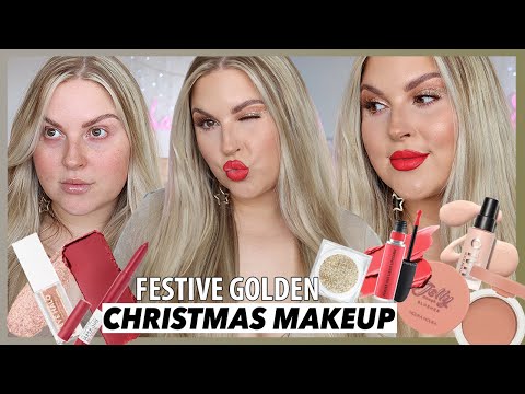 another year, another CHRISTMAS look ? festive golden glitter & BEST ombre red lip!