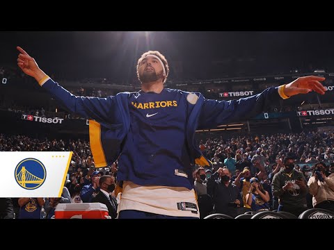 Klay Thompson's Starting Lineup Intro and  First Basket at Chase Center | Jan. 9, 2022 video clip