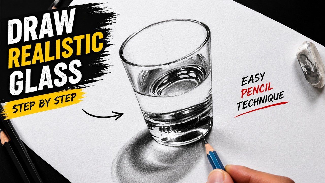 FREE 60-Day Drawing Course 🎨 - Day 38 | Learn to Draw Transparent Glass Like a Pro (Beginners!)