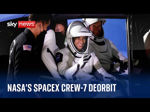 Watch live: NASA’s SpaceX Crew-7 deorbit and splashdown from International Space Station