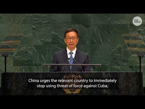 China's VP urges end <strong>to</strong> Cuba sanctions, opposes trade protectionism <strong>in</strong> <strong>United</strong> Nations speech