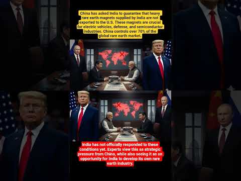 China has asked India to guarantee  earth magnets supplied by India are not exported to the U.S.#yt