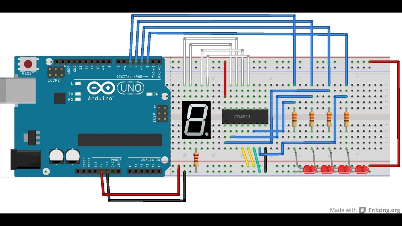 Tutorial: Utilizando decodificador CD4511 com Arduino e display de 7 ...