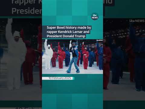 Super Bowl history made by rapper Kendrick Lamar and President Donald Trump #itvnews #kendricklamar