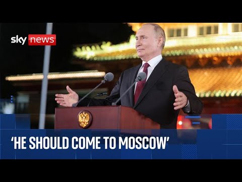 Vladimir Putin holding news conference in Beijing