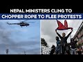 Nepal Protest News | Video: Nepal Ministers, Family Cling To Chopper Rope To Flee Protests