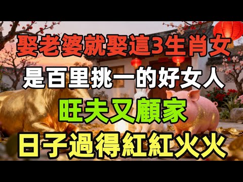 娶老婆就娶這3生肖女，是百里挑一的好女人，旺夫又顧家，日子過得紅紅火火！