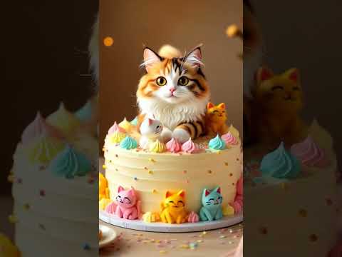 Kuching birthday #DreamScreenAI happy birthday cat videos #shortsfeed #cat #catshorts #shitvral#cat