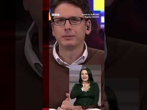 Guests leave live TV as earthquake hits Colombia. #Shorts #Colombia #BBCNews