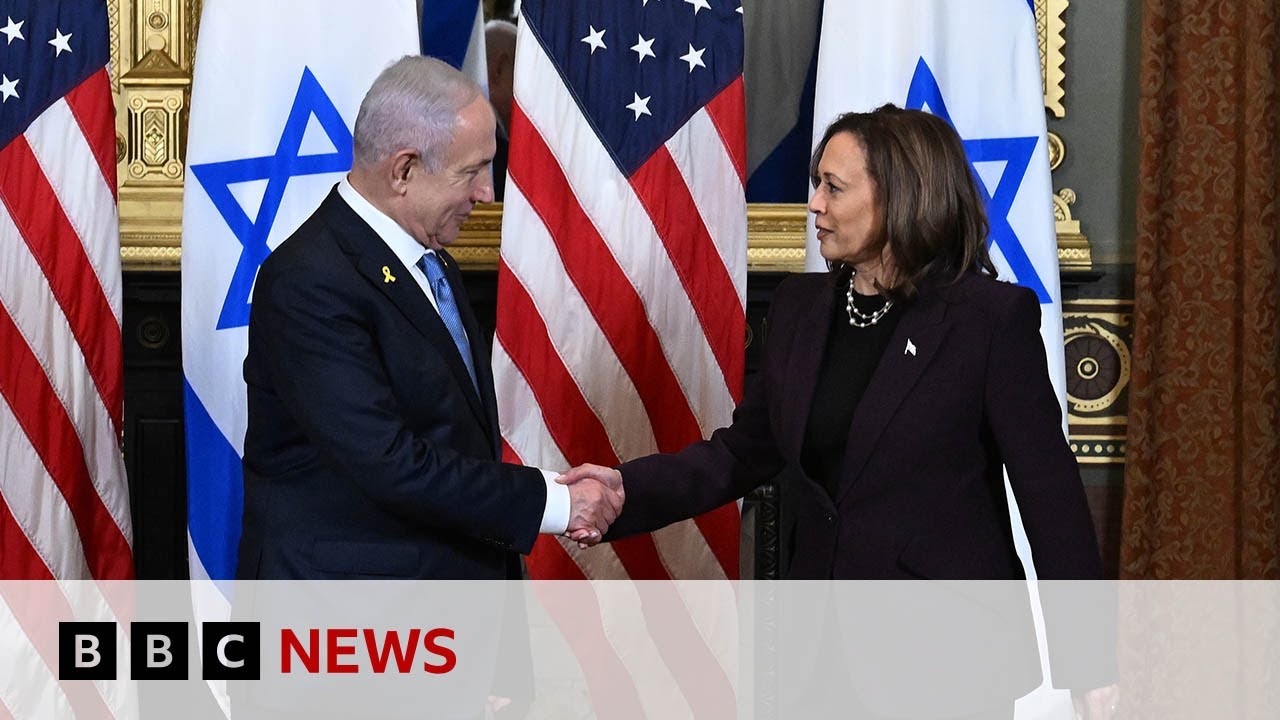 Kamala Harris tells Benjamin Netanyahu 'it is time' to end war in Gaza | BBC News