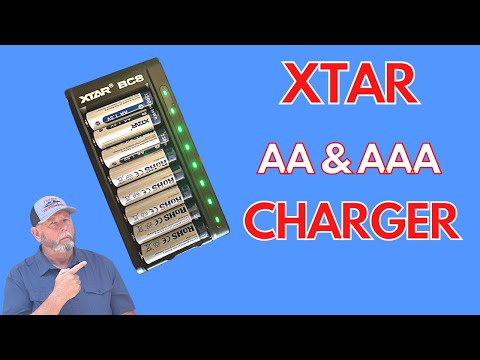 Xtar BC8 battery charger.8 Bay AA-AAA Charger USB C. Li-ion and Ni-MH battery charger.