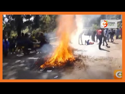 VIDEO: Nyeri residents block roads, light bonfires ahead public participation on Gachagua impeachment​Citizen TV Kenya