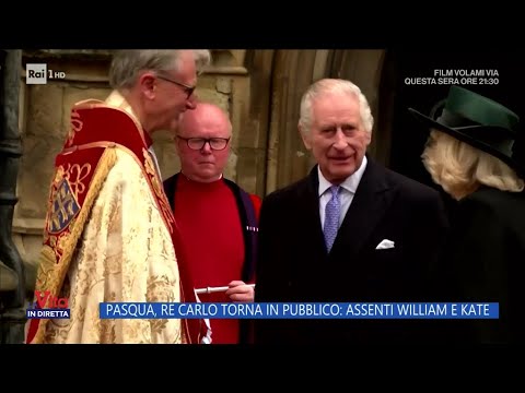 Pasqua, Re Carlo torna il pubblico: assenti William e Kate - La Vita in diretta 01/04/2024