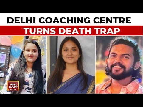 Water Entering Basement Of Delhi Coaching Centre Caught On Camera, Chaos Ensues | India Today News