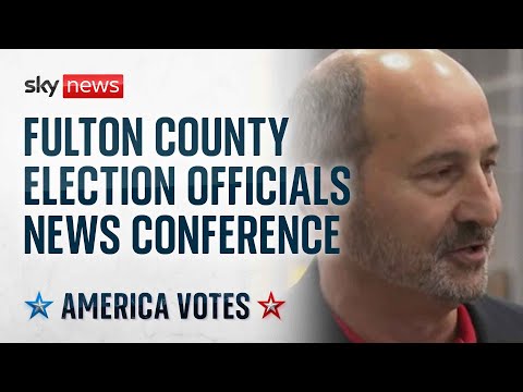 US election latest: Fulton County election officials hold news conference in Georgia as polls close
