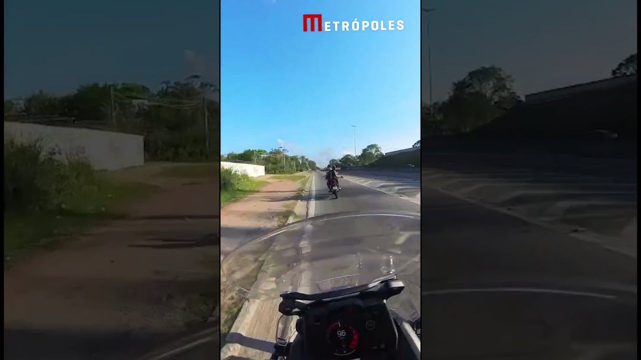 Vídeo alucinante: dupla tenta fugir da PRF mas cai e “beija o asfalto”
