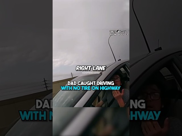 Dad Caught Driving With No Tire On Highway With Son In Car