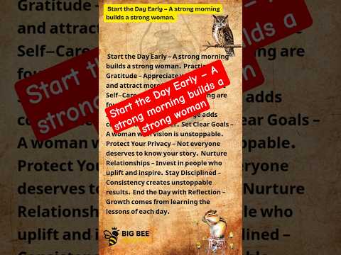 Start the Day Early – A strong morning builds a strong woman  #motivation #selfhelp #quotes #shorts