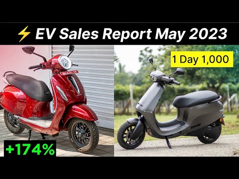 ⚡ Ev sales Report May 2023 | 😯Bajaj New Record | Ola 1k par day | Top 10 EV 2023 | Ride With Mayur