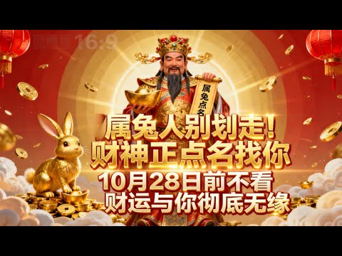 屬兔人別劃走！財神正點名找你，10月28日前不看，財運與你徹底無緣！