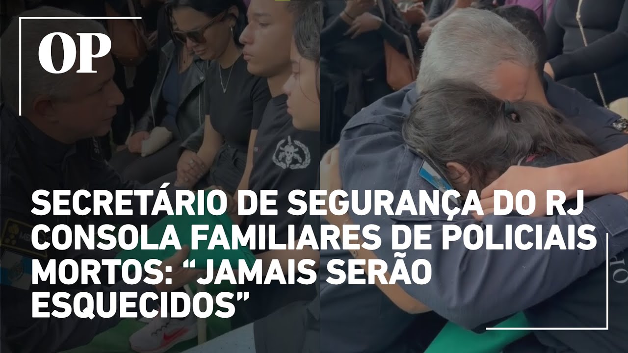 Secretário da PM do Rio consola familiares de policiais mortos Jamais serão esquecidos  TV Online Secretário da PM do Rio consola familiares de policiais mortos Jamais serão esquecidos