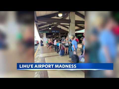 Kauai travelers <strong>face</strong> long lines <strong>at</strong> Lihue Airport after Hurricane Lowell
