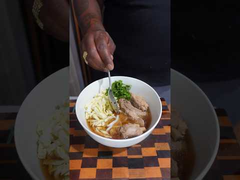 Baby back #udonsoup !! Soy sauce, #udonnoodles & spiced broth turn these #ribs into a delicious soup