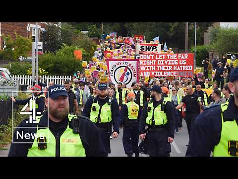 Epping: Police attempt to prevent unrest near a hotel housing asylum seekers
