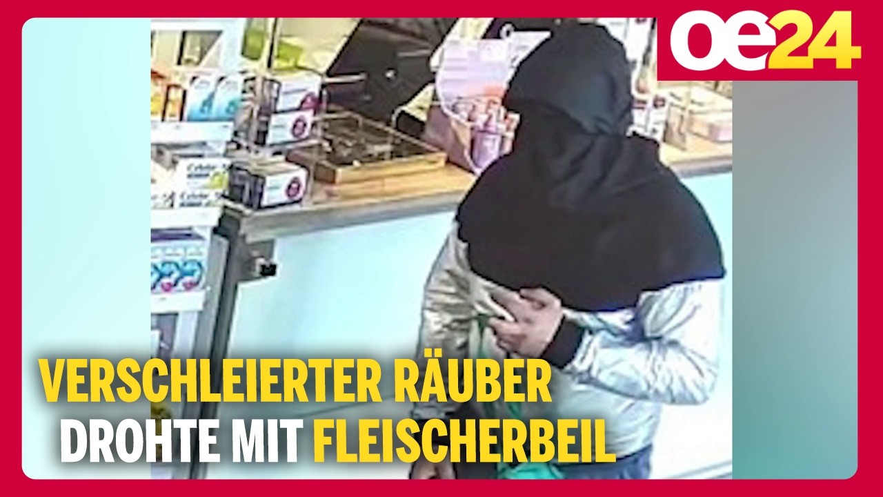 Verschleierter Räuber drohte mit Fleischerbeil