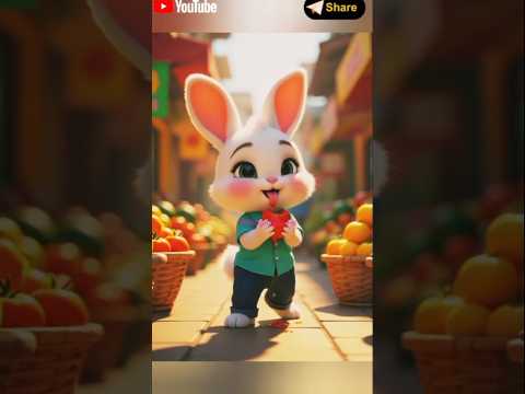 “Baby Rabbit’s Crazy Market Adventure 🐰🍅🐟 |  #luckygameplay #naughtyboy”