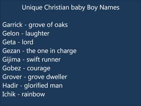 Christian Baby Boy Names Unique