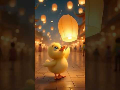 Duckling's Heartbreaking Lantern Festival Moment – So Cute & Sad! 🦆💔✨ #shorts