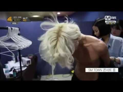 140819 Naked Taemin doing makeup