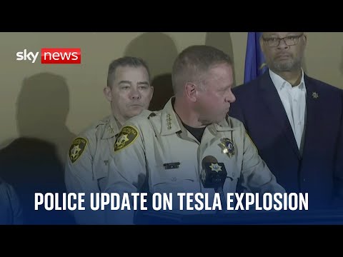 Police news conference after Tesla cybertruck explosion outside Trump hotel in Las Vegas - in full