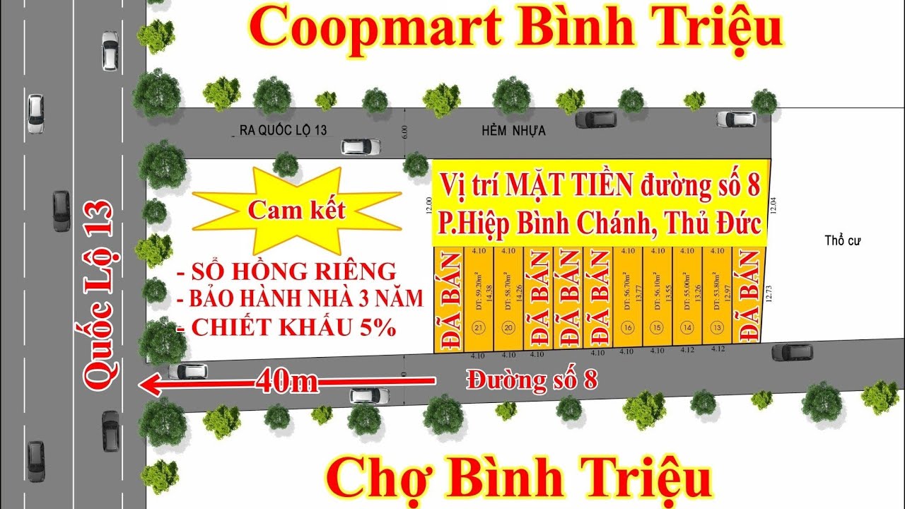 Bán nhà mặt tiền chợ Bình Triệu sát Phạm Văn Đồng. Đường ôtô 6m, DT 65m2 nở hậu 5m, hỗ trợ vay 70% video