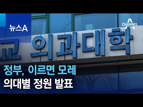 정부, 이르면 모레 의대별 정원 발표 | 뉴스A