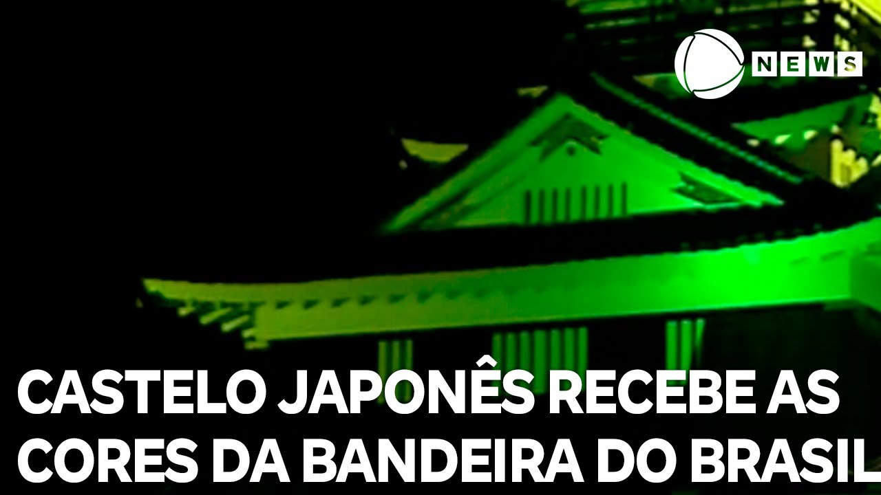 Castelo no Japão é iluminado em homenagem ao Dia da Independência do Brasil