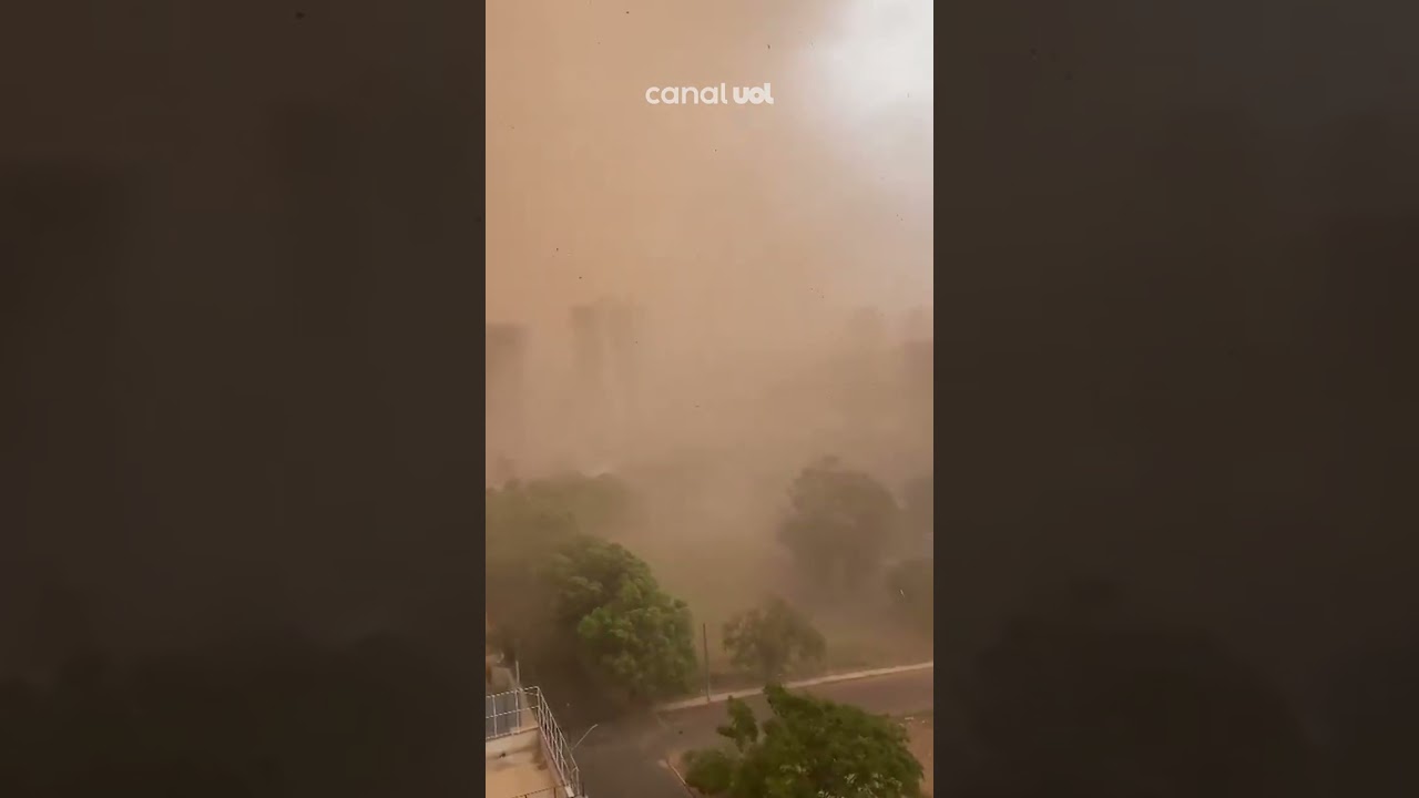 Chuva em SP Caixas dágua voam de prédio e caem na rua após vendaval em Araçatuba