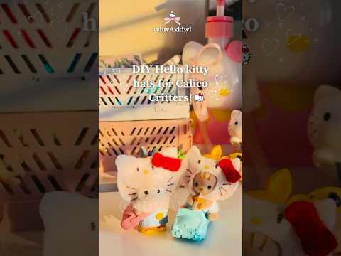 DIY how to make Hello kitty hats for Calico Critters/sylvanian families#shorts