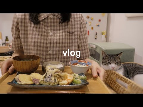 【vlog】通勤コーデ前編／通勤バッグの中身👜✨平日の夜２日間の料理