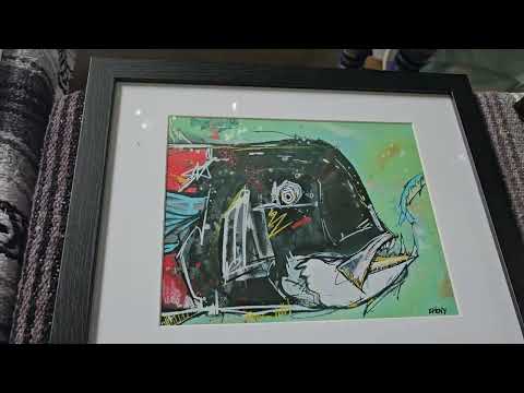 Chovy Art (Matt Heyward) with his abstract fishing Affordable fine art originals and prints! Great local San Diego Artist with fantastic abstract fishi