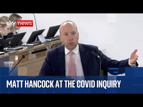 Former health secretary Matt Hancock gives evidence at COVID Inquiry