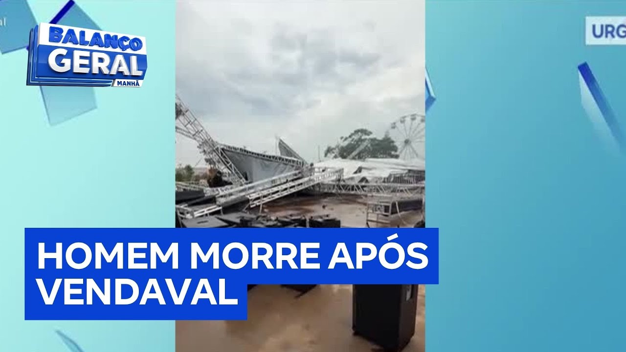 Homem morre após vendaval derrubar estrutura durante festa em Regente Feijó SP